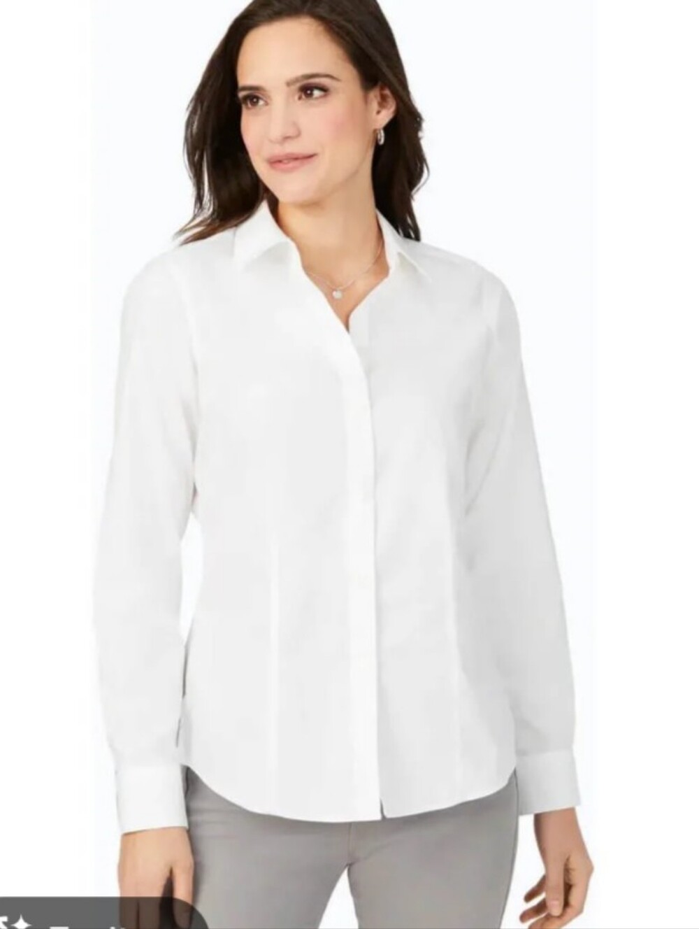 NWOT Foxtrot Circle Stamped White Buttondown Shirt